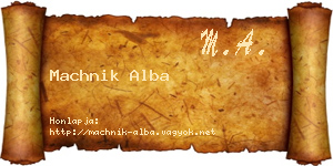 Machnik Alba névjegykártya